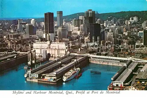 AK / Ansichtskarte Montreal Quebec Skyline and Harbour aerial view Kat. Montreal