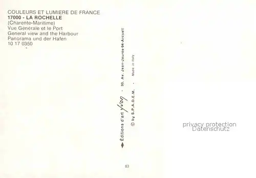 AK / Ansichtskarte La Rochelle Charente Maritime Vue generale et le port vue aerienne Kat. La Rochelle