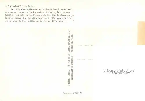 AK / Ansichtskarte Carcassonne Vue aerienne de la cite prise du nord est Kat. Carcassonne