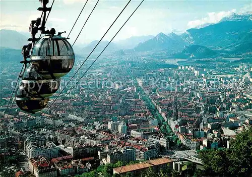 AK / Ansichtskarte Grenoble Panorama sur la ville Telepherique de la Bastille Kat. Grenoble