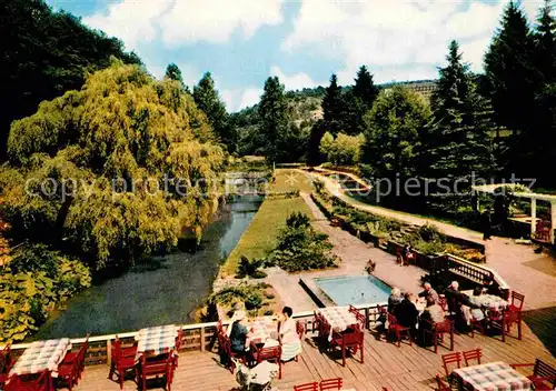 AK / Ansichtskarte Manderscheid Eifel Hotel Cafe Heidsmuehle Gartenterrasse Kat. Manderscheid