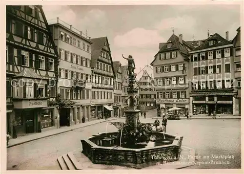 AK / Ansichtskarte Tuebingen Marktplatz Renaissance Neptun Brunnen Kat. Tuebingen