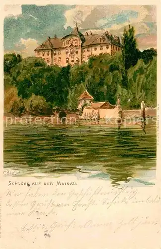 AK / Ansichtskarte Mainau Schloss Kuenstlerkarte C Biese  Kat. Konstanz