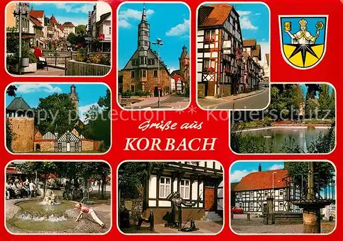 AK / Ansichtskarte Korbach Brunnen Fachwerk Waldeck Kat. Korbach