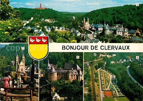AK / Ansichtskarte Clervaux Chateau Camping Fliegeraufnahme Kat. Clervaux