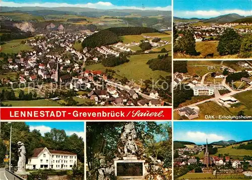 AK / Ansichtskarte Grevenbrueck Fliegeraufnahme DAK Erholungsheim Gedenkstein Statue Kat. Lennestadt