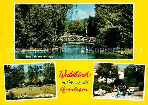 AK / Ansichtskarte Waldkirch Breisgau Stadtrainsee Kleingolfplatz Wassertreten Kuranlagen Schwarzwald Kat. Waldkirch