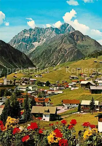 AK / Ansichtskarte Hirschegg Kleinwalsertal Vorarlberg Panorama mit Widderstein Allgaeuer Alpen Kat. Mittelberg