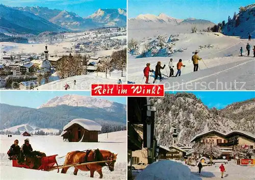 AK / Ansichtskarte Reit Winkl Winterpanorama Alpen Skilanglauf Pferdeschlitten Kat. Reit im Winkl