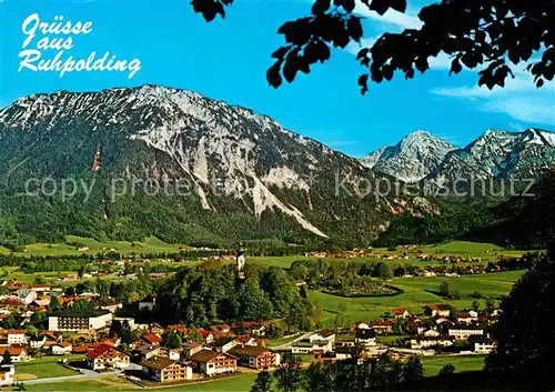 AK / Ansichtskarte Ruhpolding Panorama Blick gegen Rauschberg und Sonntagshorn Chiemgauer Alpen Kat. Ruhpolding