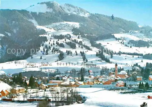 AK / Ansichtskarte Nesselwang Panorama Skidorf mit Alpspitze Allgaeuer Alpen Kat. Nesselwang