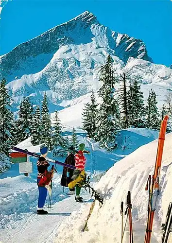 AK / Ansichtskarte Kreuzeck Wintersportplatz Alpspitze Wettersteingebirge Kat. Garmisch Partenkirchen