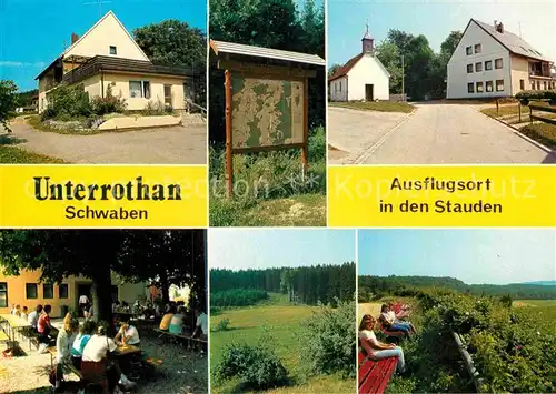 AK / Ansichtskarte Unterrothan Gasthof Pension Zur Sonne Landschaftspanorama Informationsschild Kat. Langenneufnach