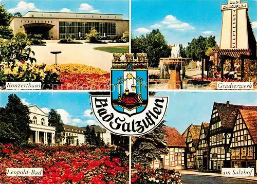 AK / Ansichtskarte Bad Salzuflen Konzerthaus Gradierwerk Salzhof Fachwerkhaeuser Leopoldbad Kat. Bad Salzuflen