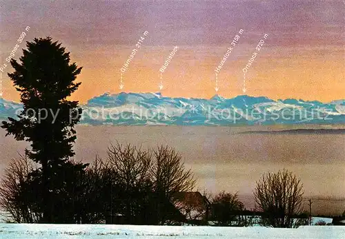 AK / Ansichtskarte Hoechenschwand Panorama mit Schweizer Alpen Kat. Hoechenschwand