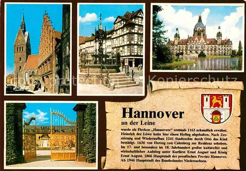 AK / Ansichtskarte Hannover Kirche Brunnen Schloss Eingang Kat. Hannover