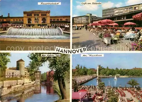 AK / Ansichtskarte Hannover Hauptbahnhof Cafe am Kroepcke Am hohen Ufer Maschsee Kat. Hannover