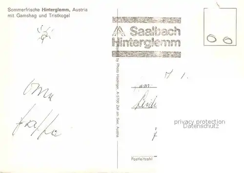 AK / Ansichtskarte Hinterglemm Saalbach mit Gamshang und Tristkogel