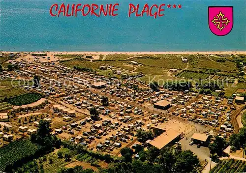 AK / Ansichtskarte Vias sur Mer Fliegeraufnahme Camping Californie Plage