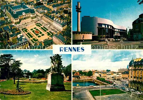 AK / Ansichtskarte Rennes Palais de Justice et le Square Jardin du Thabor Place Foch  Kat. Rennes