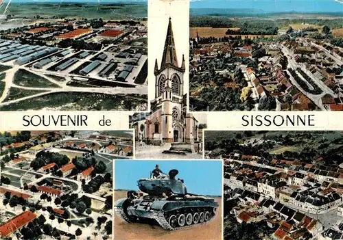 AK / Ansichtskarte Sissonne Aisne Fliegeraufnahme Panzer Kat. Sissonne