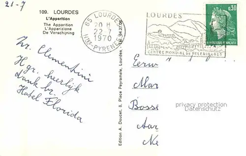 AK / Ansichtskarte Lourdes Hautes Pyrenees Apparition Kat. Lourdes