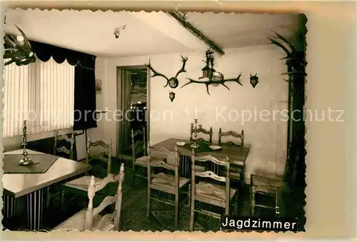 AK / Ansichtskarte Diedenshausen Wittgenstein Gasthaus Schubert Jagdzimmer Kat. Bad Berleburg