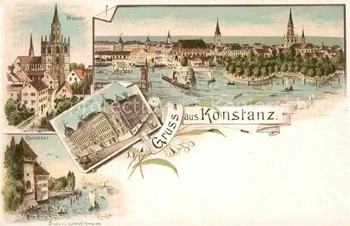 AK / Ansichtskarte Konstanz Bodensee Reichspost Muenster Rheintor  Kat. Konstanz
