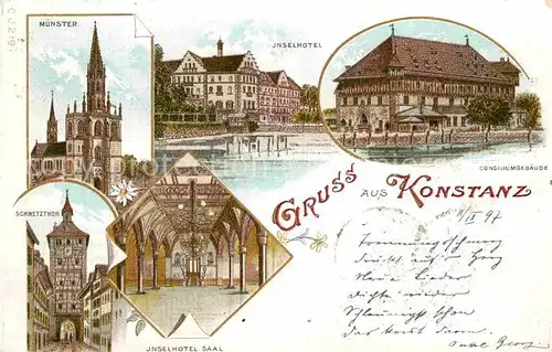 AK / Ansichtskarte Konstanz Bodensee Consiliumsgebaeude Inselhotel Muenster / Konstanz /Konstanz LKR