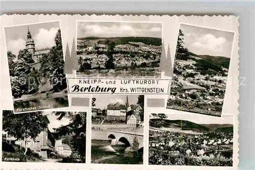 AK / Ansichtskarte Berleburg Bad Fuerstliches Schloss Kurklinik Bruecke Panoramen Kat. Bad Berleburg