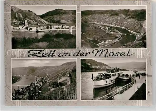 AK / Ansichtskarte Zell Mosel Panoramen Faehrschiff Kat. Zell (Mosel)