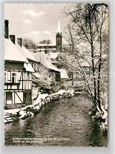 AK / Ansichtskarte Berleburg Bad Partie an der Odeborn Winter Kat. Bad Berleburg