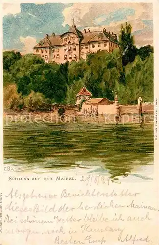 AK / Ansichtskarte Konstanz Bodensee Schloss Mainau Kuenstlerkarte C Biese  Kat. Konstanz