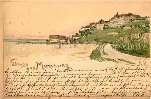 AK / Ansichtskarte Meersburg Bodensee Kuenstlerkarte KN. Kat. Meersburg