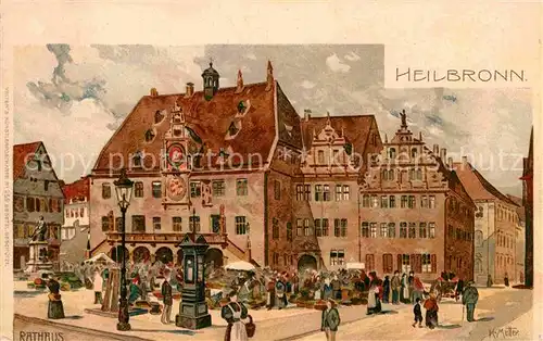 AK / Ansichtskarte Heilbronn Neckar Rathaus Kuenstlerkarte K. Mutter Kat. Heilbronn