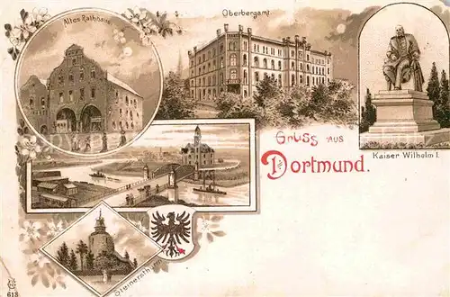 AK / Ansichtskarte Dortmund Oberbergamt Kaiser Wilhelm I Altes Rathaus  Kat. Dortmund