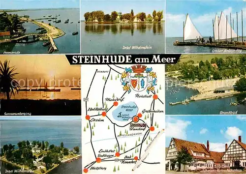 AK / Ansichtskarte Steinhude Meer Insel Wilhelmstein Anlegesteg Promenade Strandbad
