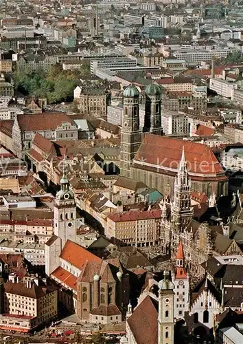 AK / Ansichtskarte Muenchen Fliegeraufnahme Peterskirche Frauenkirche Rathaus Heiliggeistkirche Kat. Muenchen
