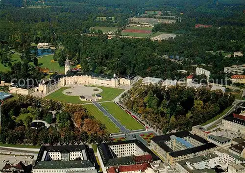 AK / Ansichtskarte Karlsruhe Baden Fliegeraufnahme Schloss