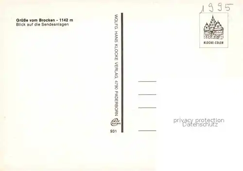 AK / Ansichtskarte Brocken Sendeanlagen Kat. Wernigerode
