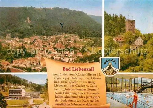 AK / Ansichtskarte Bad Liebenzell Fliegeraufnahme Hallenbad Turm Kat. Bad Liebenzell