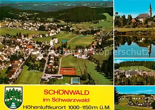 AK / Ansichtskarte Schoenwald Schwarzwald Fliegeraufnahme Partie am See Kat. Schoenwald im Schwarzwald