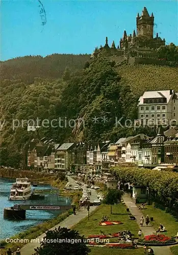 AK / Ansichtskarte Cochem Mosel Moselanlagen mit Burg Kat. Cochem