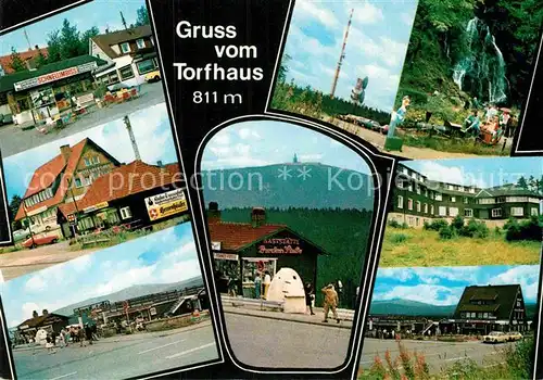 AK / Ansichtskarte Torfhaus Harz Schnellimbiss Gaststaette Brocken Stube Wasserfall Ortsansichten Kat. Altenau