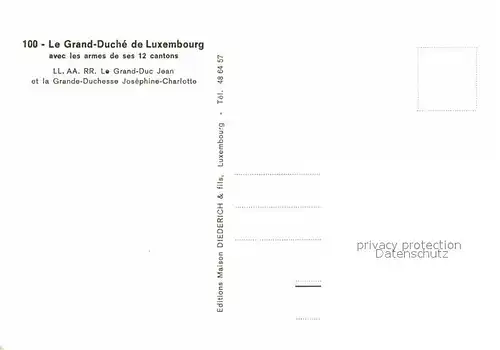 AK / Ansichtskarte Luxembourg Luxemburg Landkarte Le Grand Duc Jean et la Grande Duchesse Josephine Charlotte Kat. Luxembourg