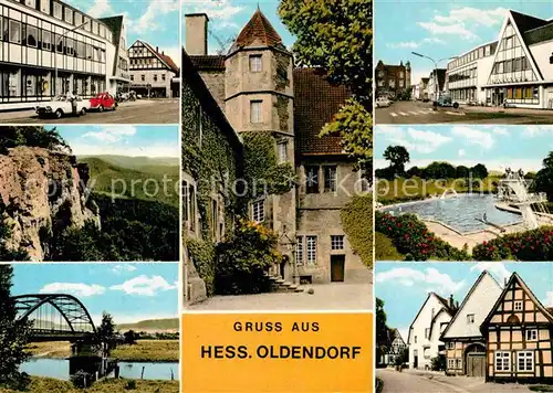 AK / Ansichtskarte Hessisch Oldendorf Teilansichten Schloss Schwimmbad Bruecke Kat. Hessisch Oldendorf