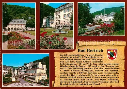 AK / Ansichtskarte Bad Bertrich Kurhaus Staatl Kurhotel Ortsansicht Fussgaengerzone Kat. Bad Bertrich