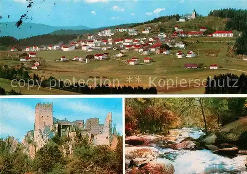 AK / Ansichtskarte Kirchberg Holzland ueber Regen Burgruine  Kat. Kirchberg