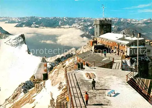 AK / Ansichtskarte Zugspitze Gipfelstation Zugspitzbahn Fernsicht Alpenpanorama Kat. Garmisch Partenkirchen