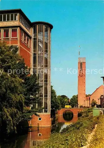 AK / Ansichtskarte Emden Ostfriesland Wirtschaftsgymnasium mit Ev Kirche Kat. Emden